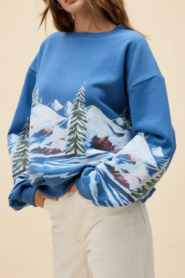 Graphic Oversized Boxy Sweatshirt