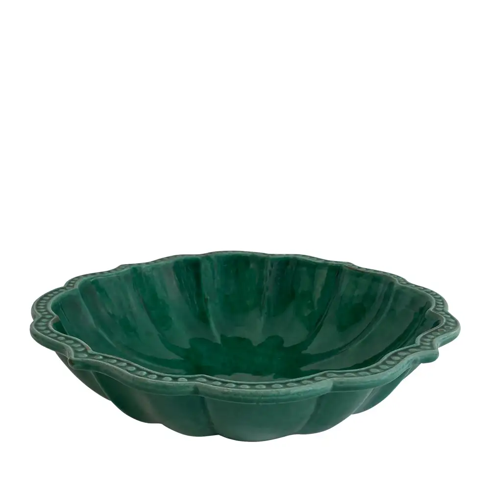 Scalloped Ceramic Serving Bowl