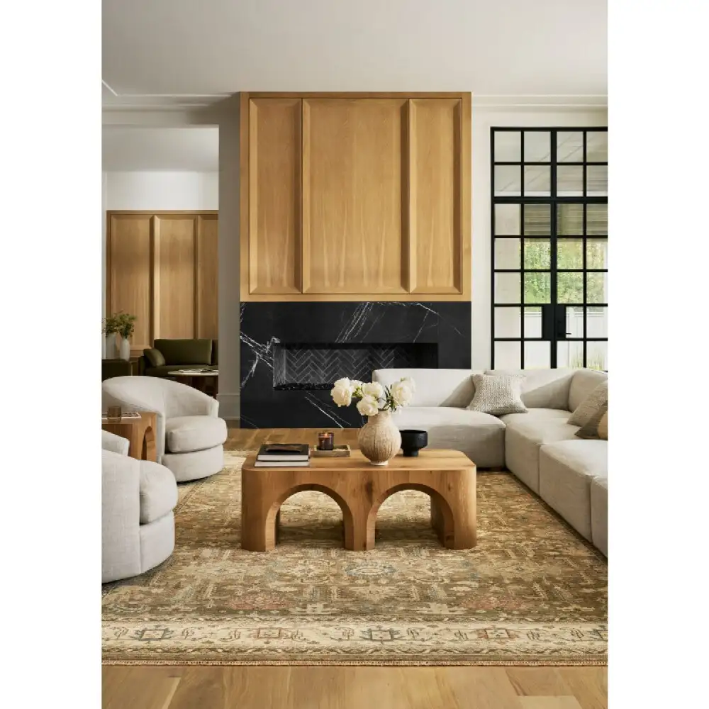 Patterned Wool Fringe Carpet