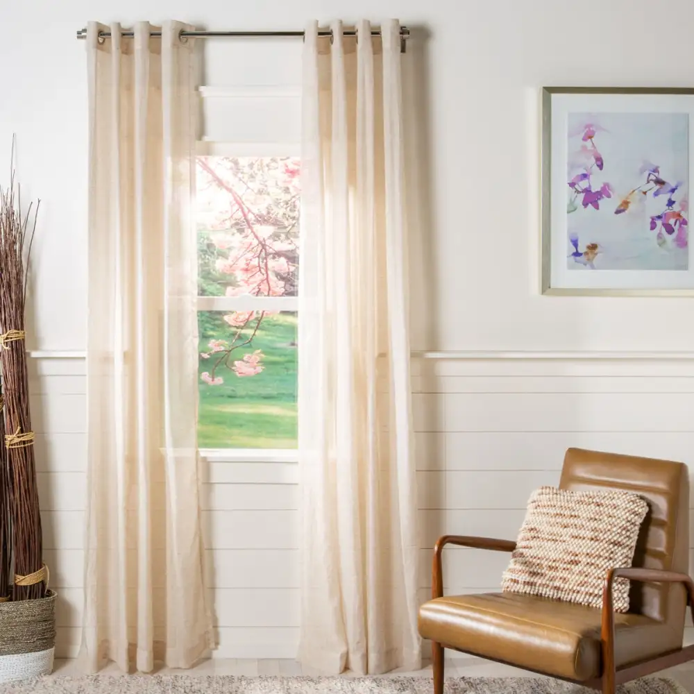 Sheer Eyelet Modern Curtain Panel