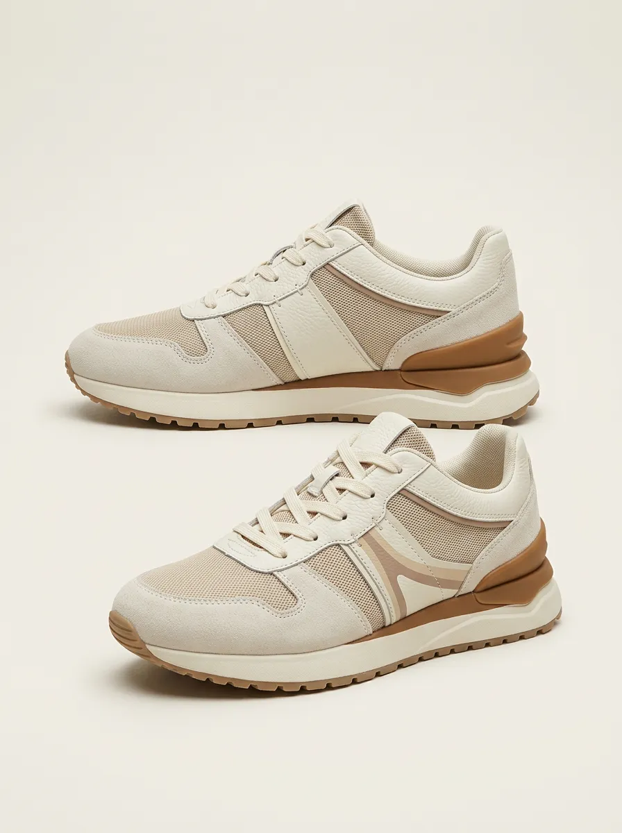 Unisex Casual Mesh Suede Print Sneakers