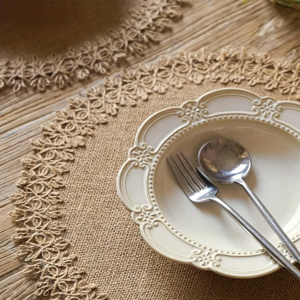 4 Pcs Farmhouse Lace Placemats