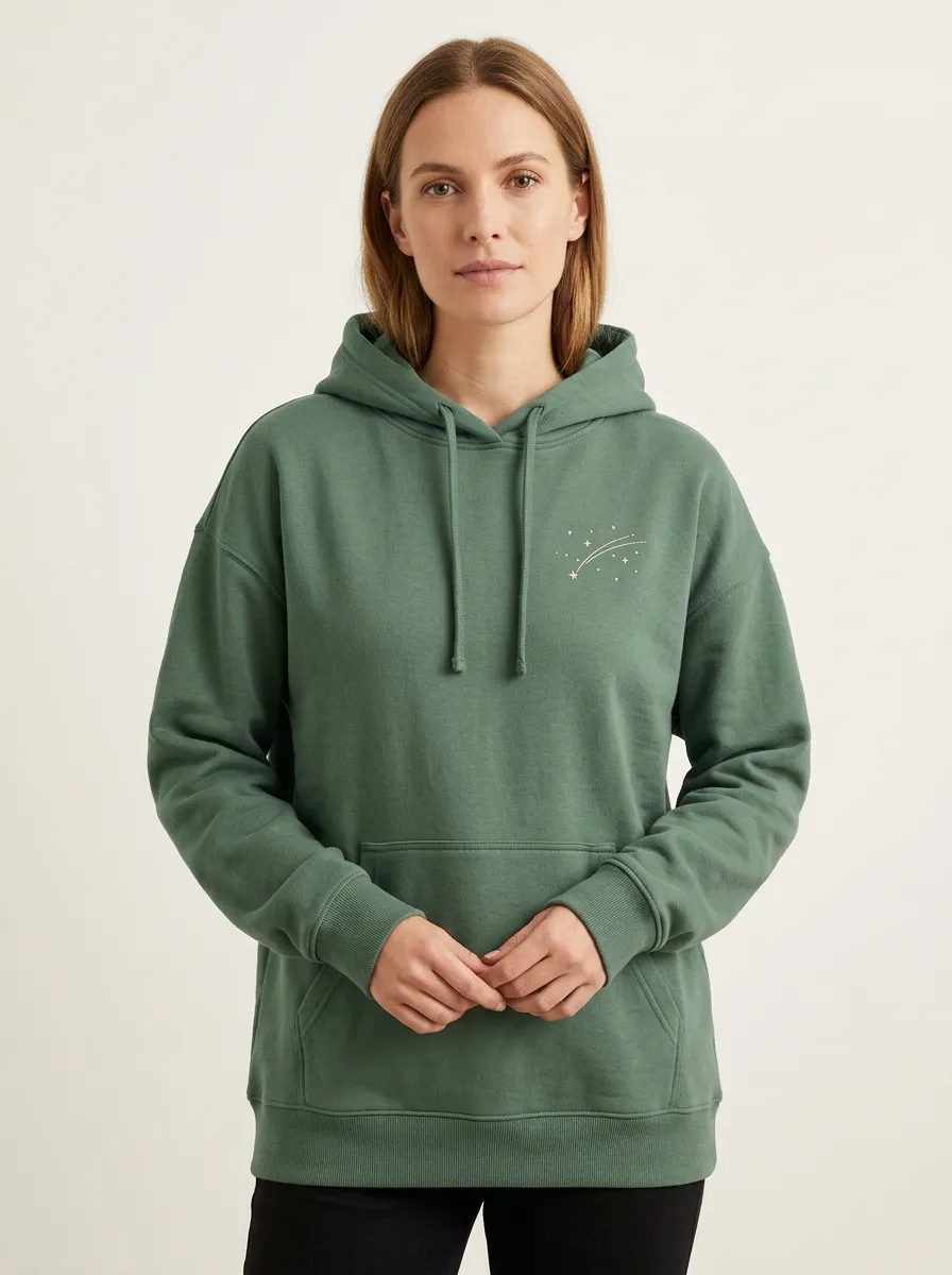 Women's Hooded Graphic-Print Relaxed-Fit Sweatshirt