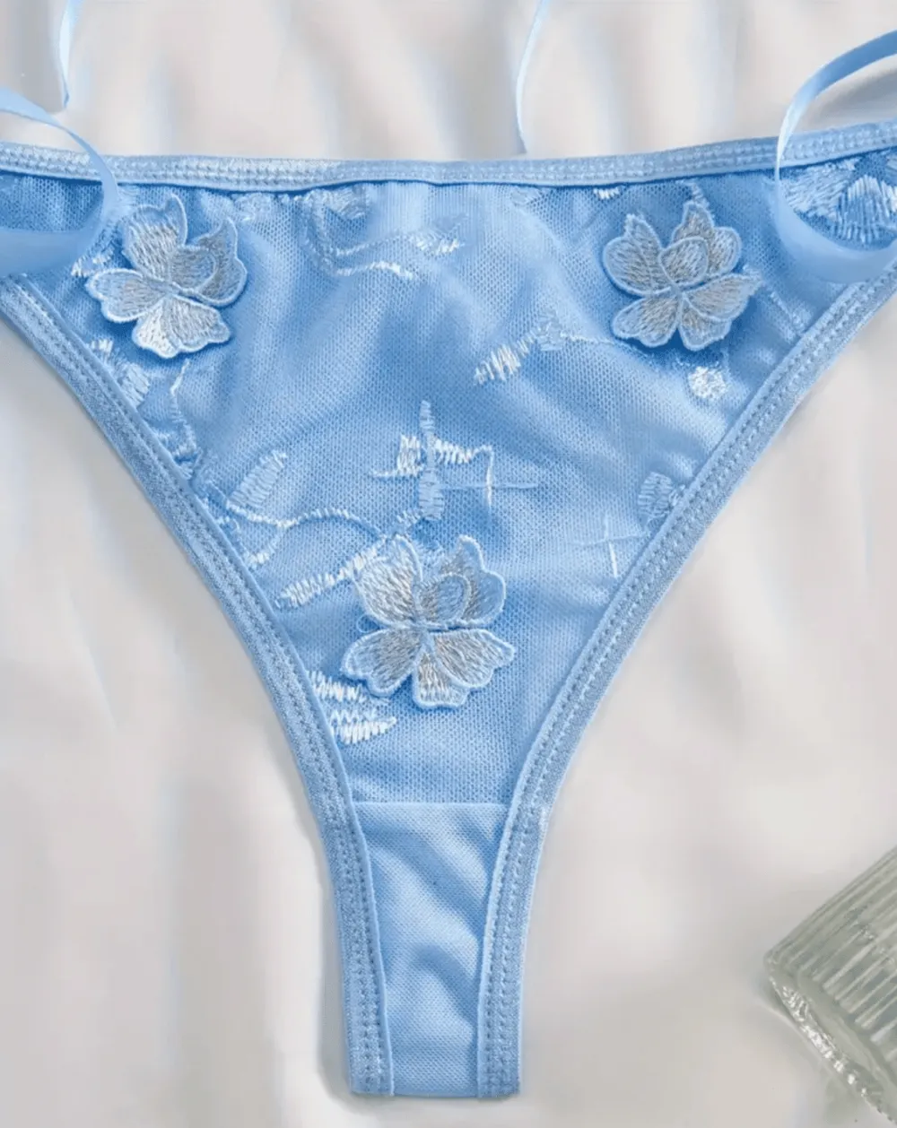 Delicate Floral Corset Lingerie Set