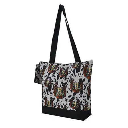 Western Print Canvas Tote Bag