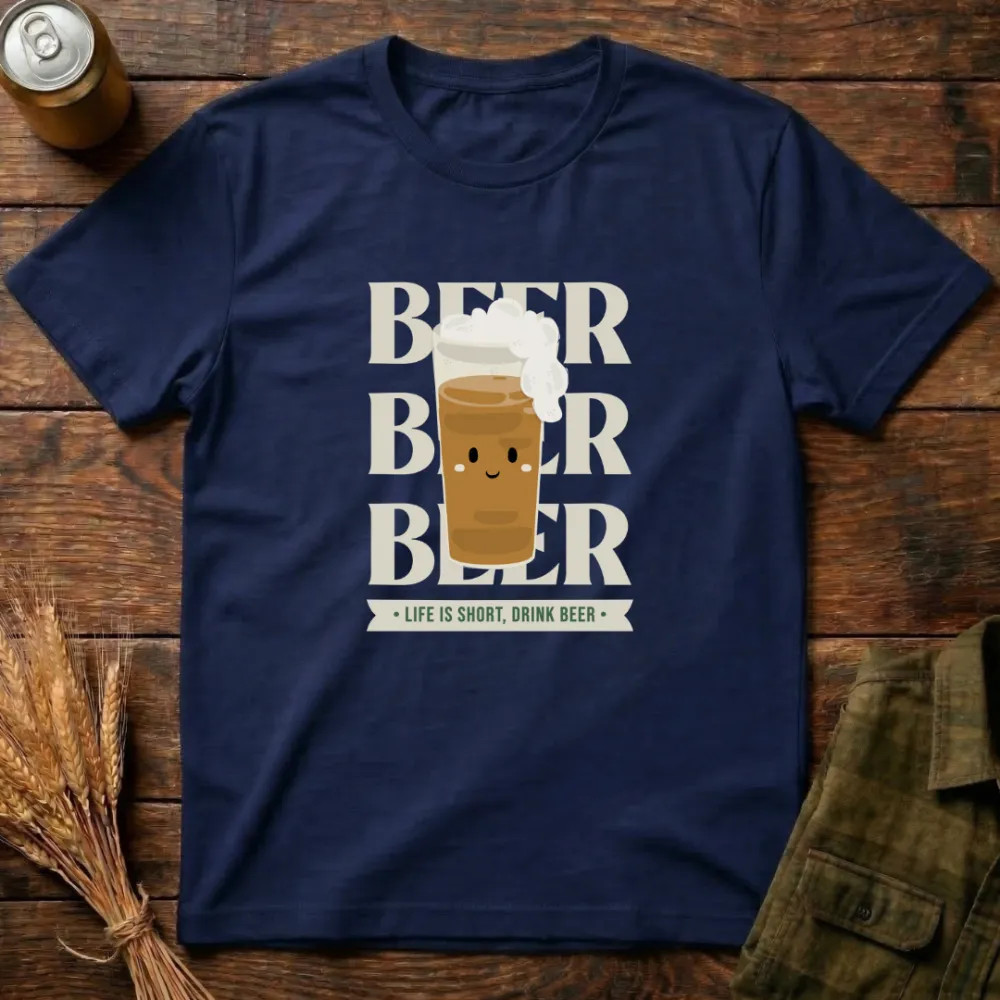 Drink Beer Graphic Cotton T-Shirt