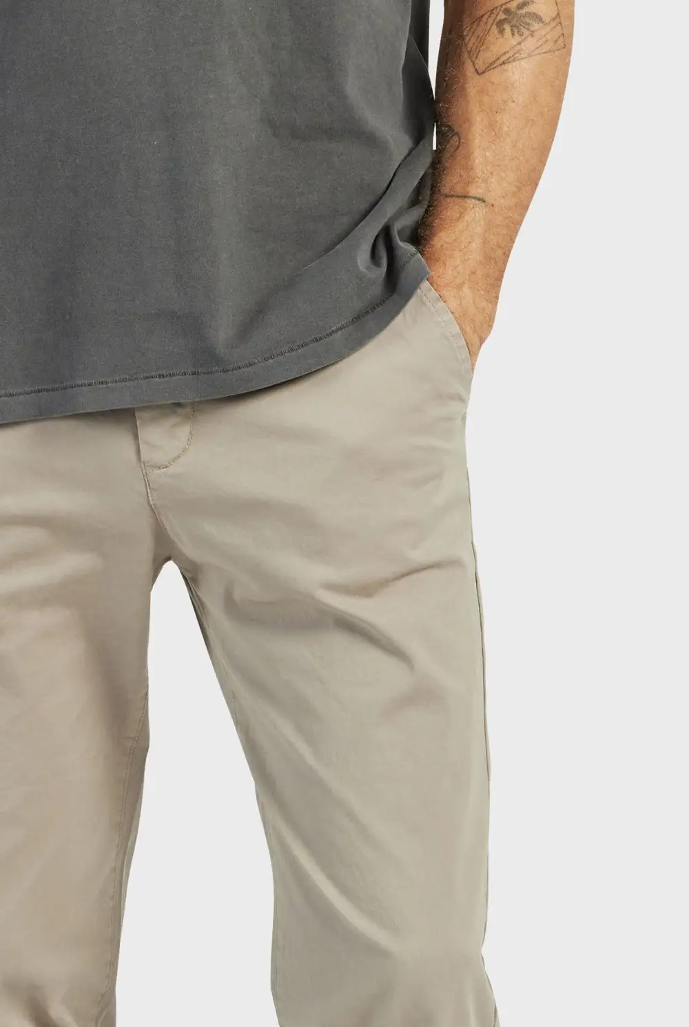 Slim Fit Stretch Cotton Blend Chino Trousers