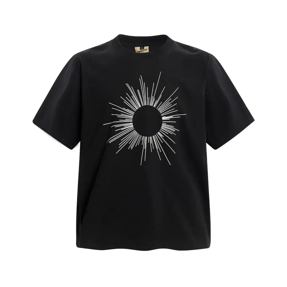 Textured Graphic Oversized Crew Neck Tee