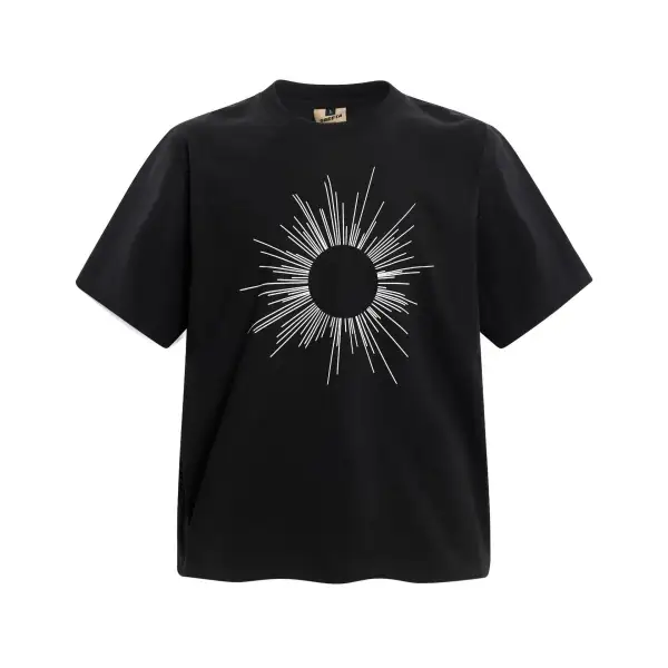 Textured Graphic Oversized Crew Neck Tee