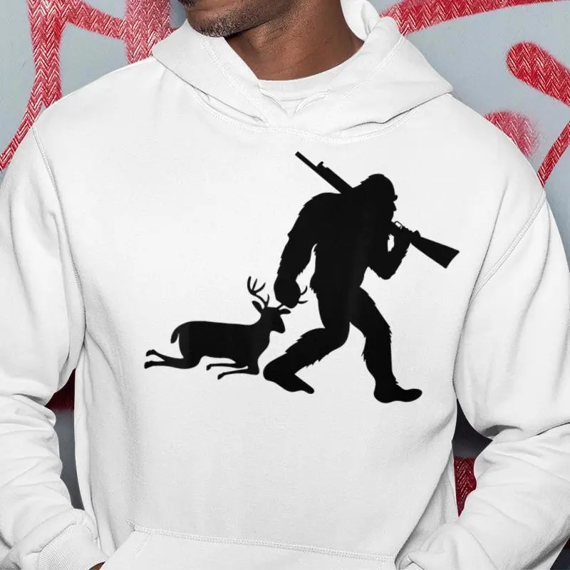 Bigfoot Deer Hunting Sasquatch Dad Wildlife Hunter Hoodie