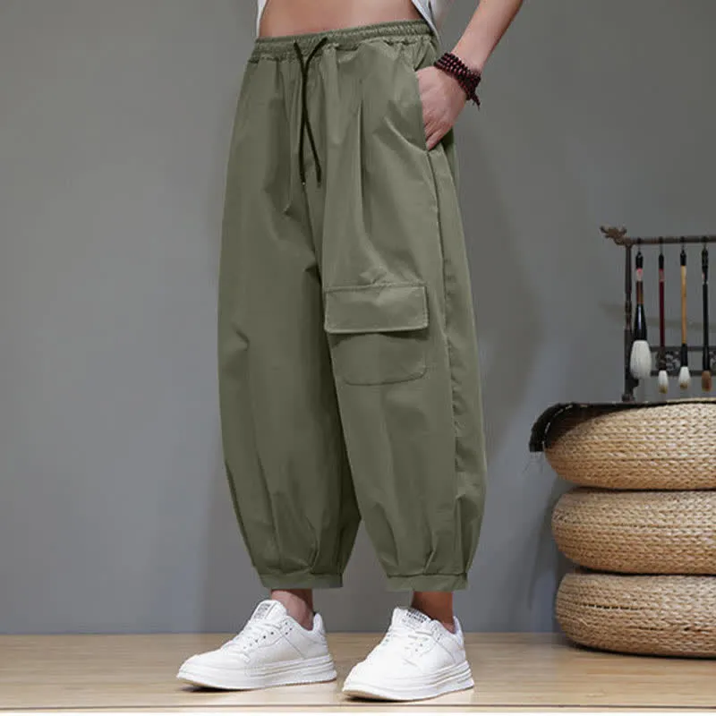 Drawstring Harem Cargo Pants
