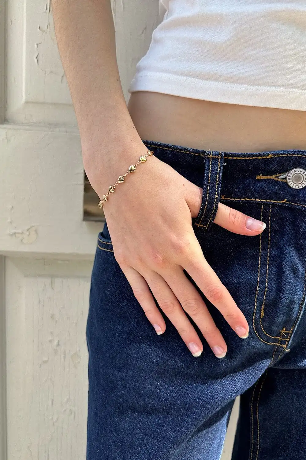 Heart Charm Chain Bracelet