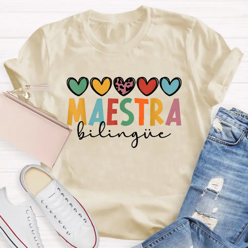 Colorful Letters Teacher T-Shirt