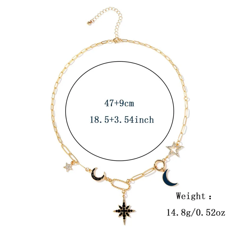 Compact Rhinestone Pendant Necklace