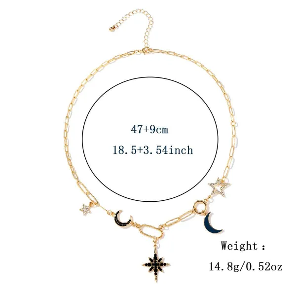 Compact Rhinestone Pendant Necklace