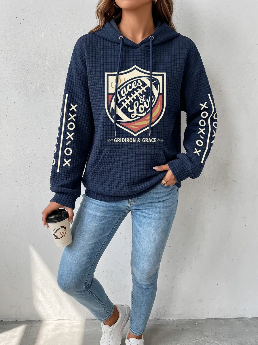 Women's Gridiron Ball Love Graphic Hoodie