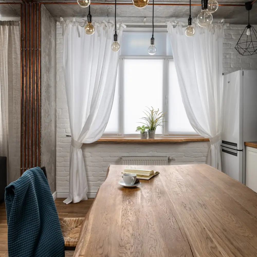 Top Tie Linen Curtain Panel