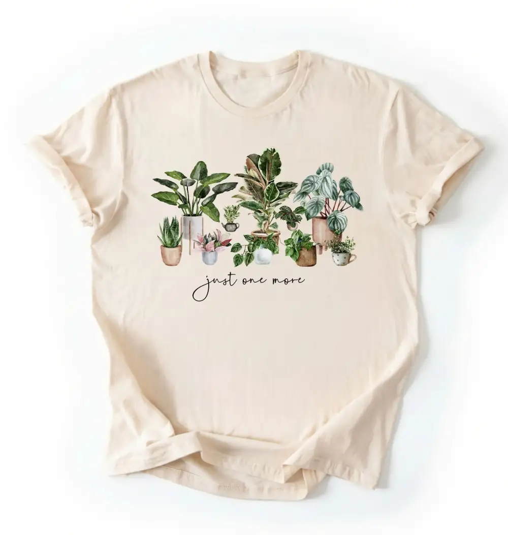 Plant Theme Simple Graphic Cotton Tee