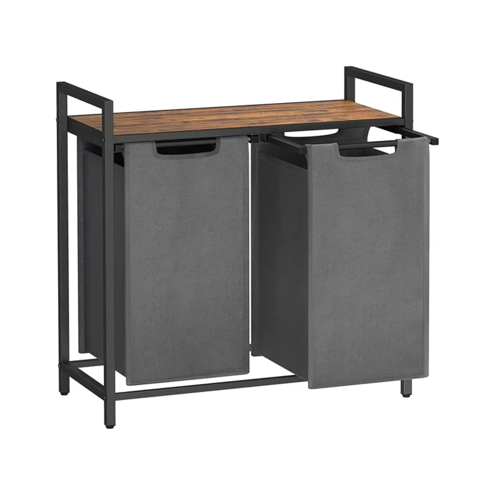 Double Compartment Divided Laundry Sorting Hamper