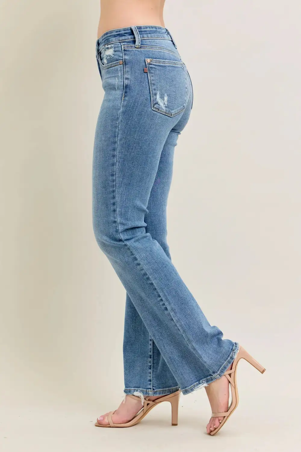 Draped Bootcut Jeans