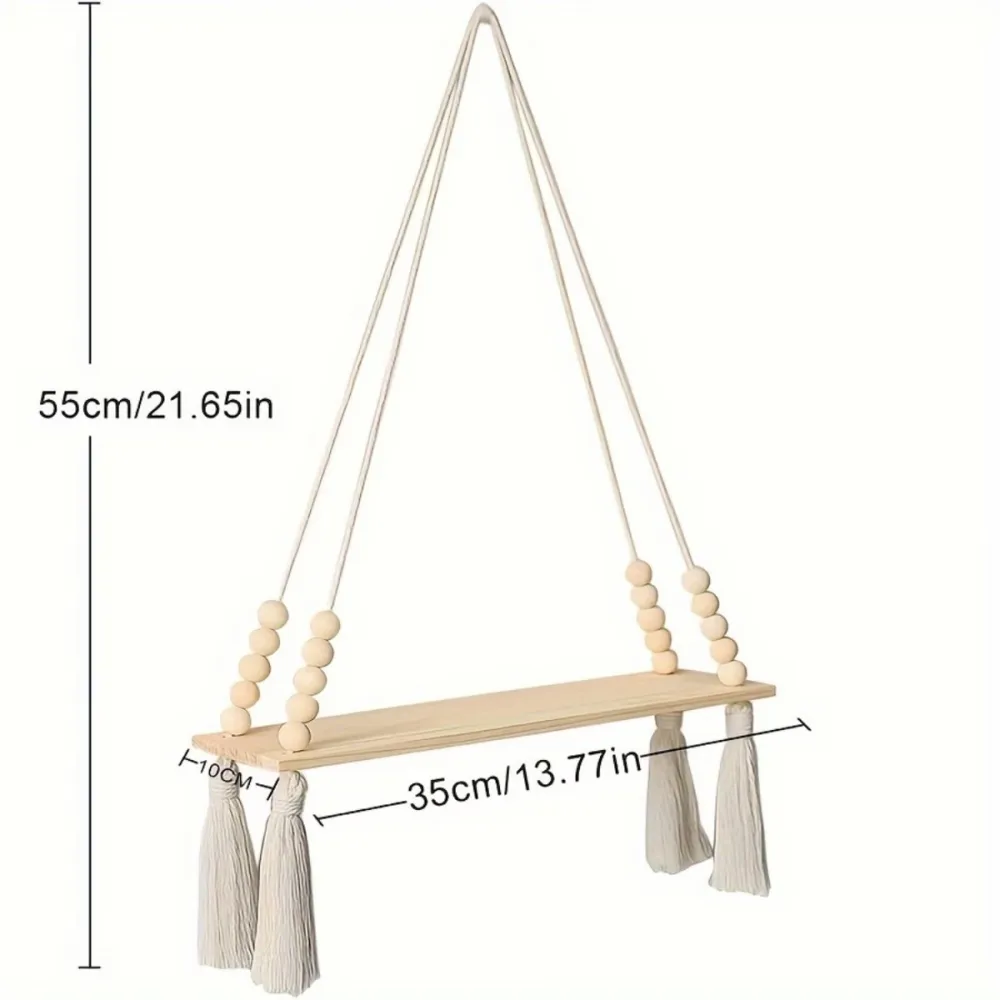 Boho Hanging Wall Plant Shelf