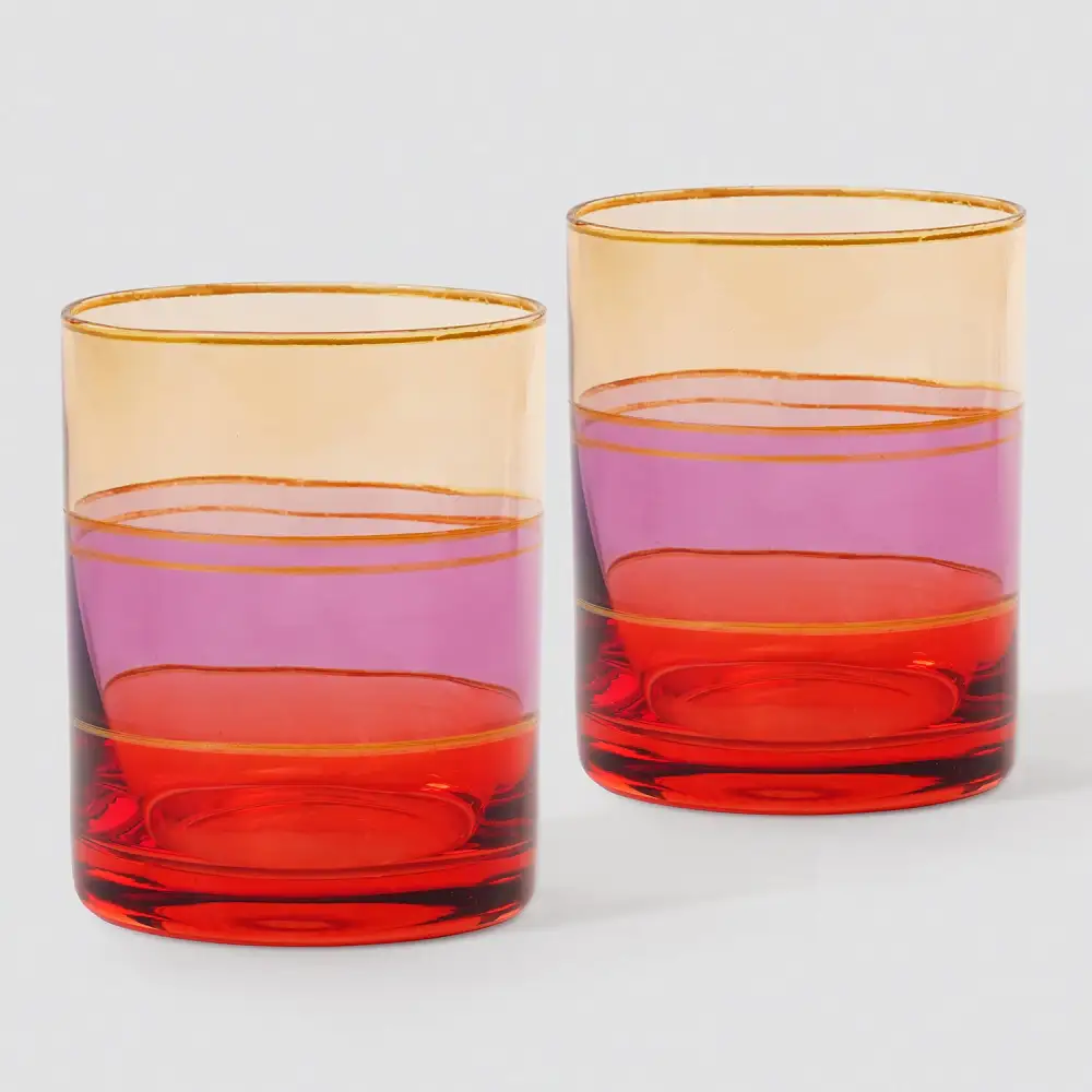 Orange Layered Drinking Glass Set