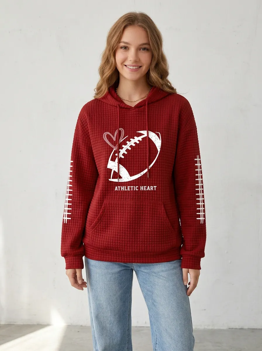 Women's Classic Gridiron Heart Graphic Hoodie
