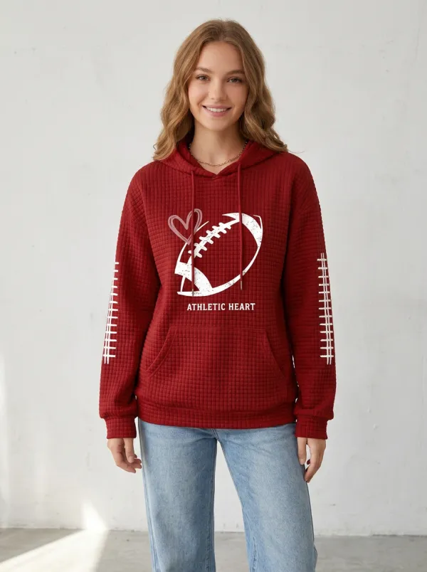 Women's Classic Gridiron Heart Graphic Hoodie