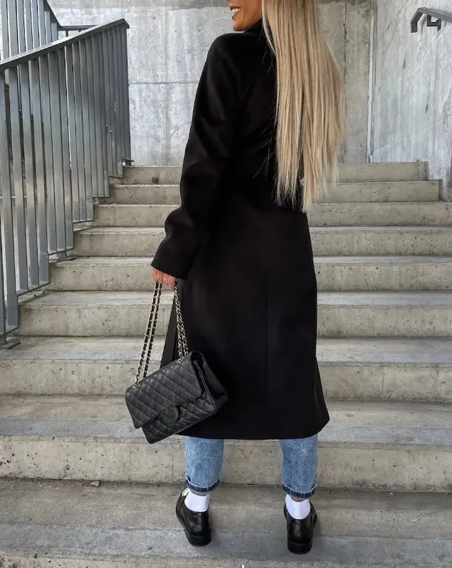 Classic Long-Sleeve Trench Coat