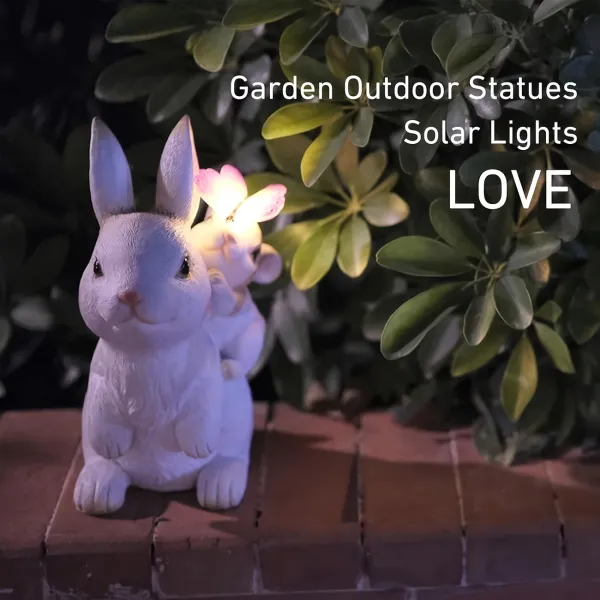 Mother Baby Bunny Statue
