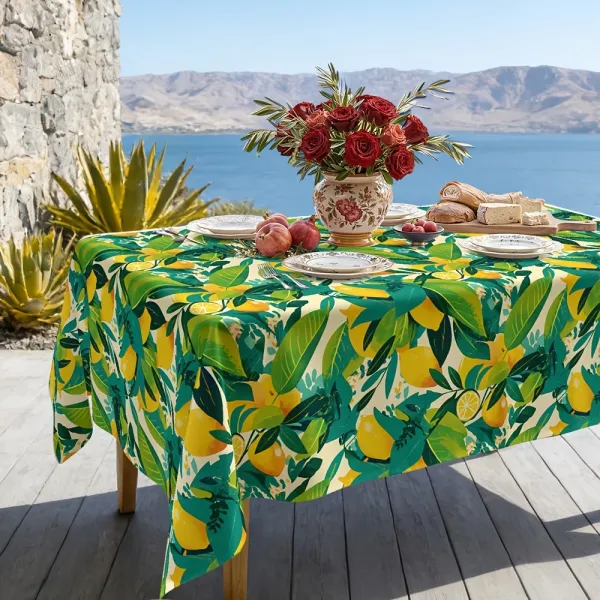 Lemon Leaf Pattern Tablecloth