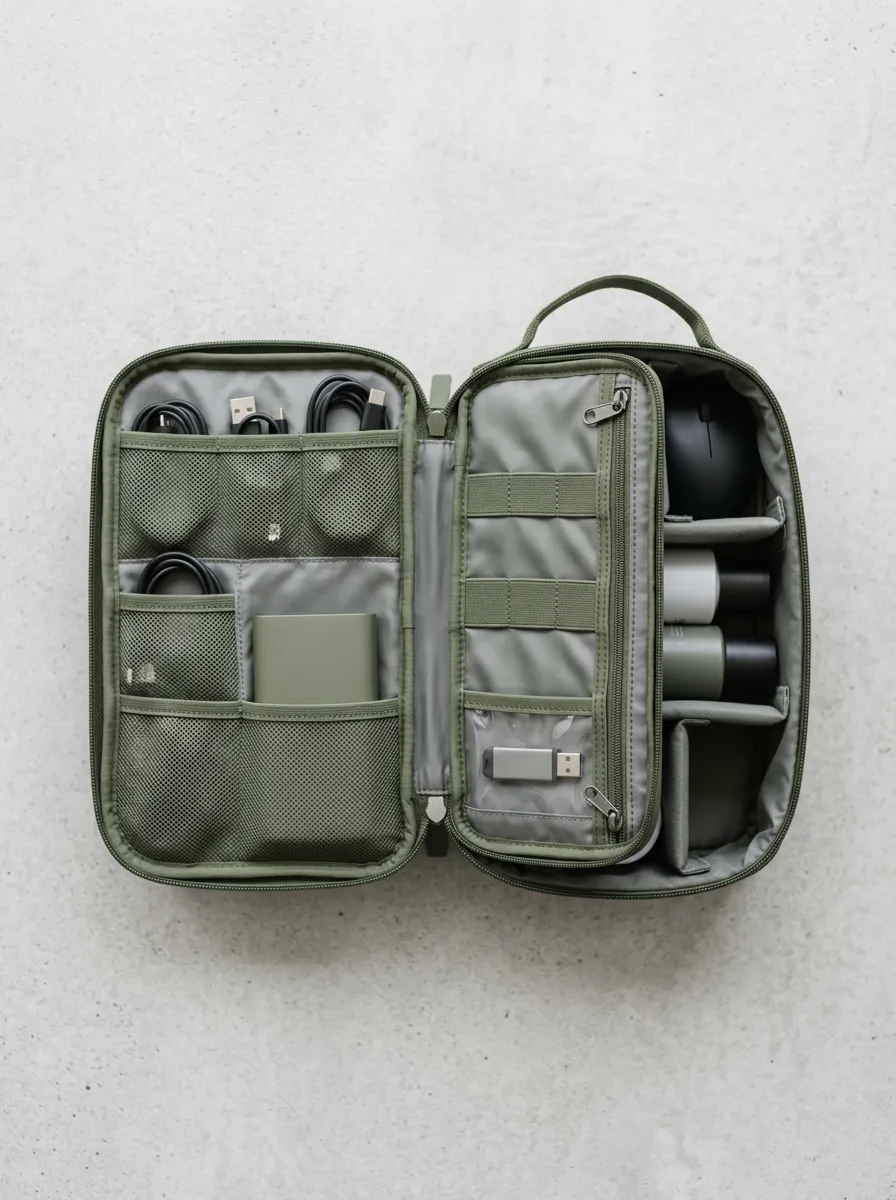 Multi-Pocket Tech Organizer Bag