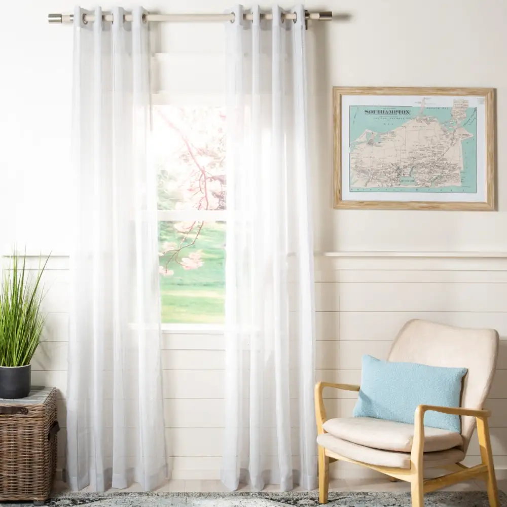 Refined Semi-Sheer Eyelet Modern Curtain Panel