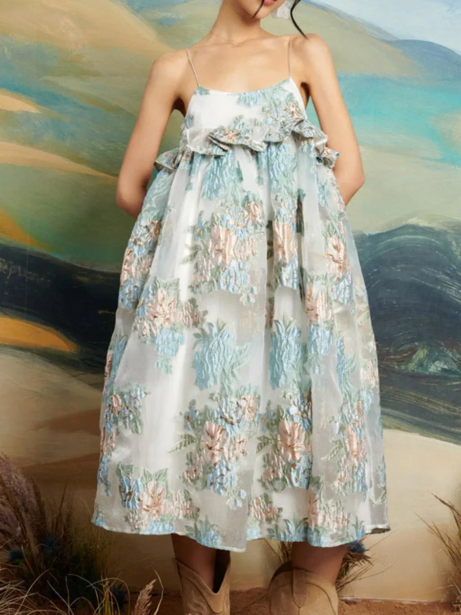Flower Jacquard Dress