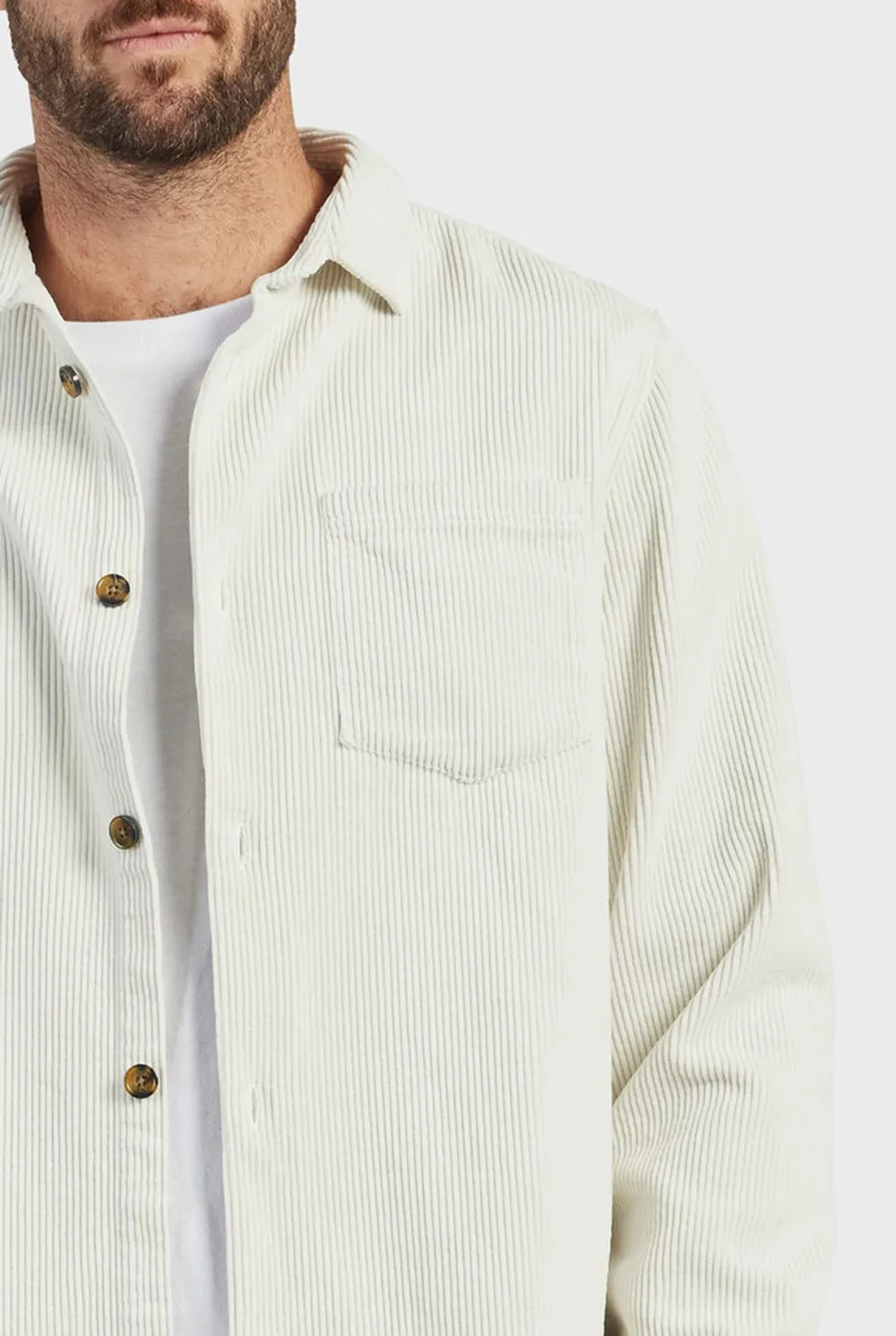 Textured Corduroy Casual Overshirt
