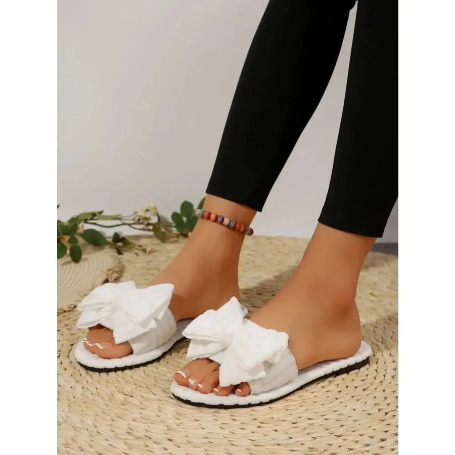 Bow Knot Open Toe Slippers