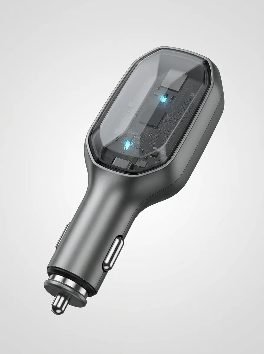 Transparent Circuit Car Fuel Saver Power-Socket Plug-In Device for Vehicle Console Areas