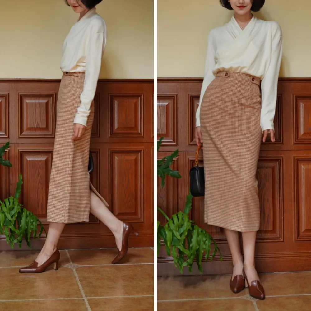 Effortless Textured Everyday Casual Polyester Skirt