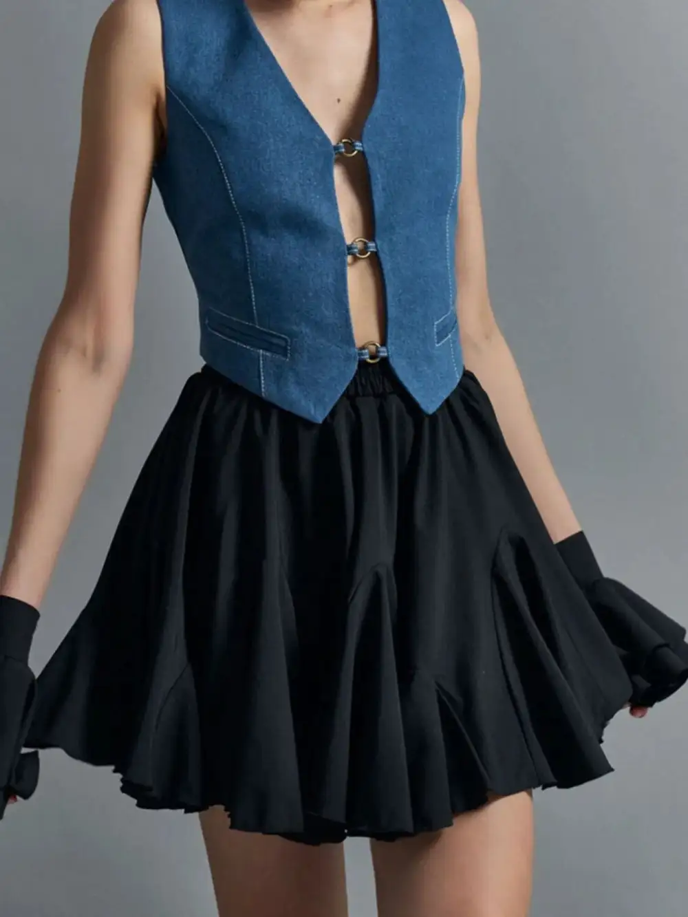 Sequin Elastic Waist Skirt