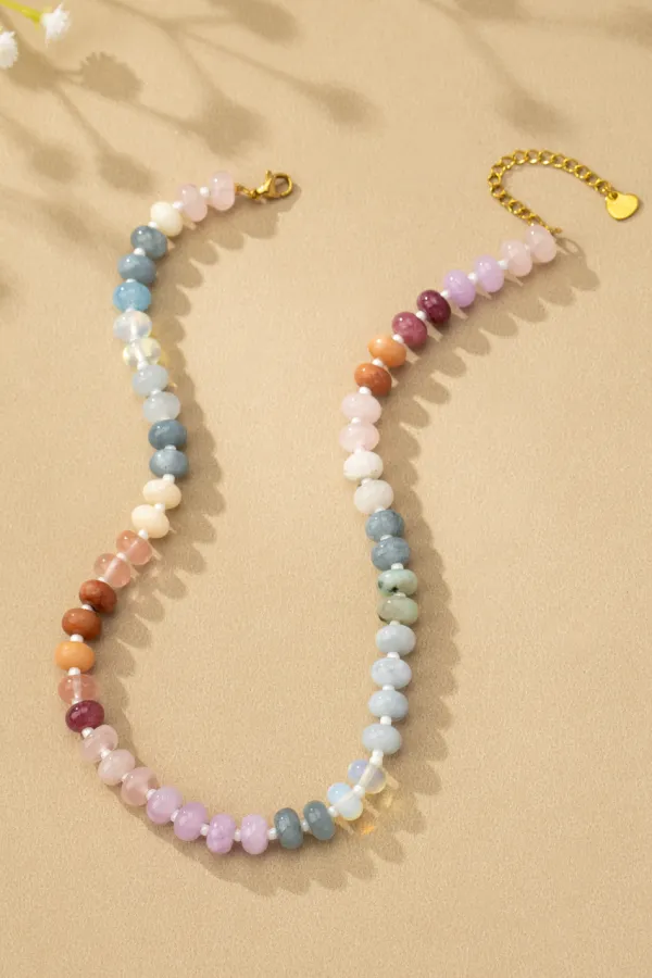 Layered Agate Bead Necklace