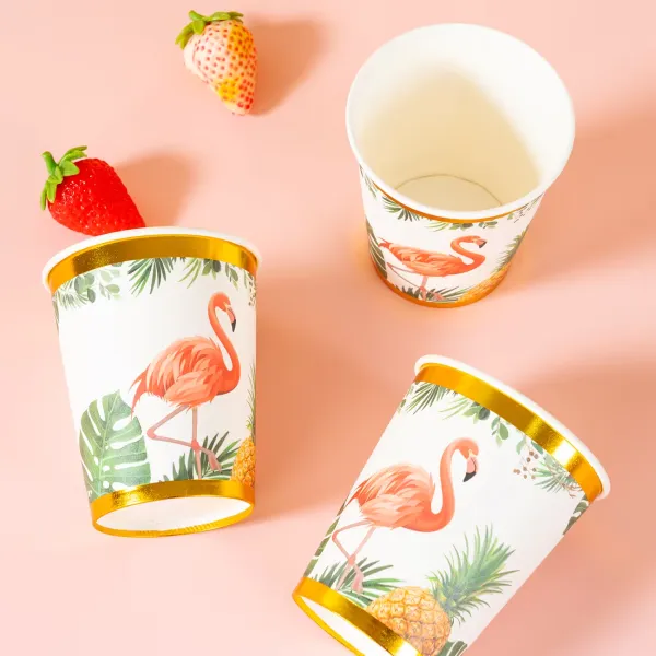 25 Pcs Flamingo Disposable Cups