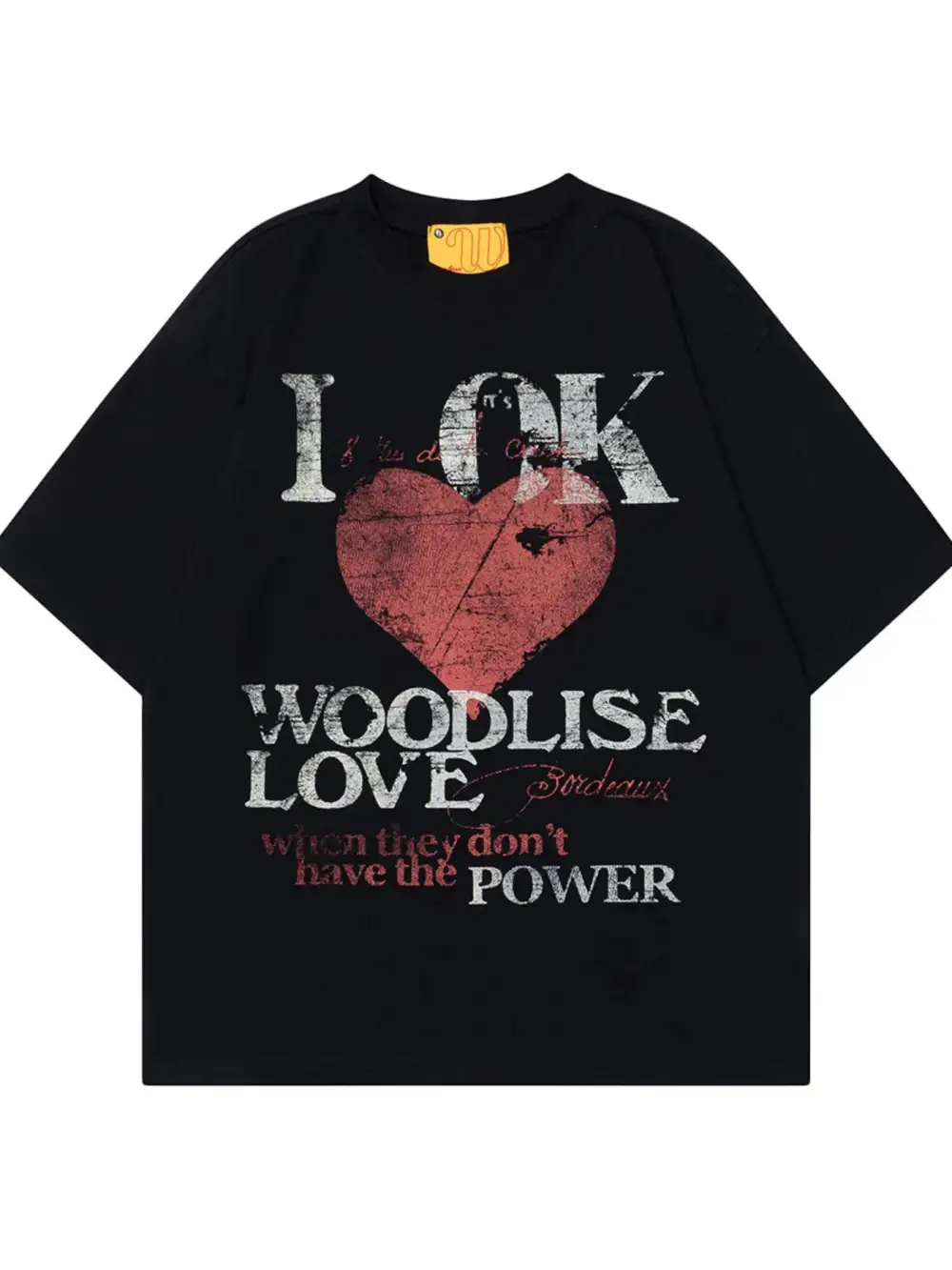 Woven Graphic Short Sleeve Crew Neck Tee