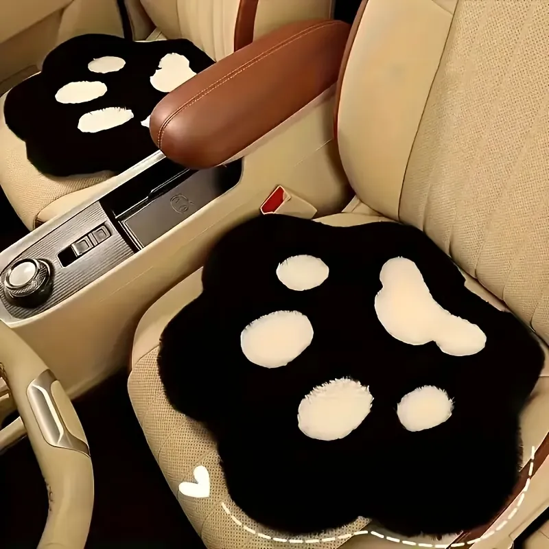 2 Pcs Paw Print Car Seat Cushion