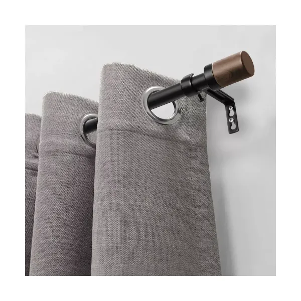 Adjustable Cylinder Finial Metal Alloy Curtain Rod