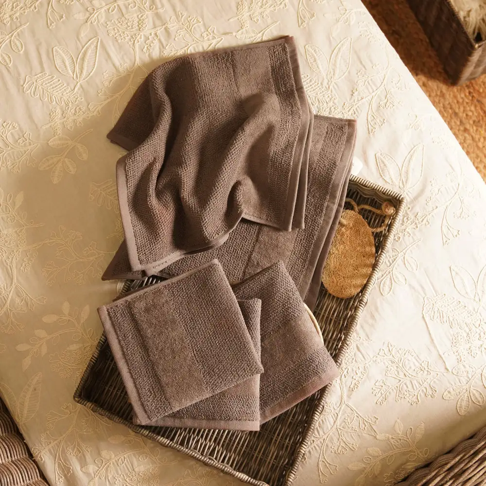 Brown Cotton Face Towel Set