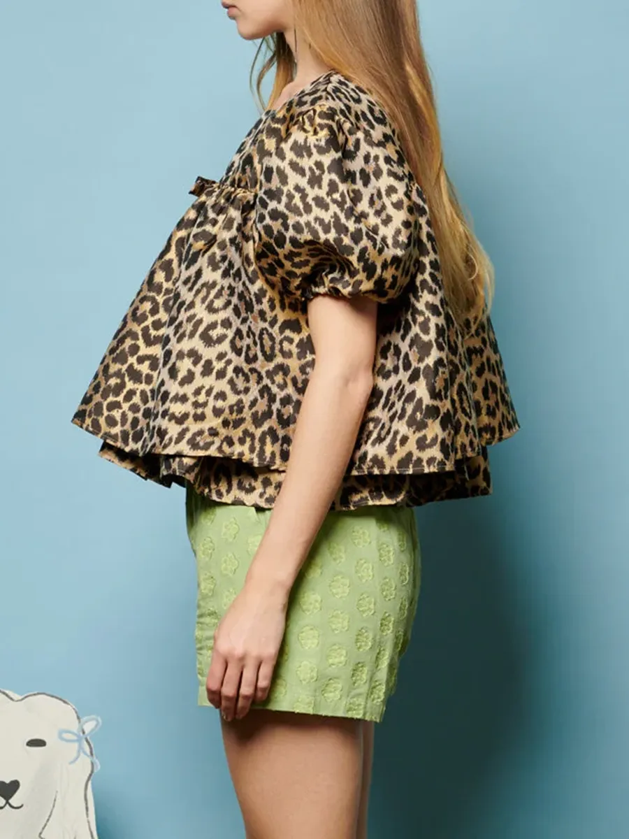 Leopard Jacquard Top