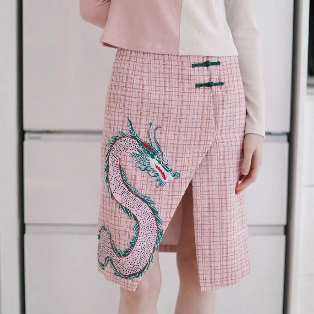 Clean Seaside Everyday Casual Embroidered Skirt