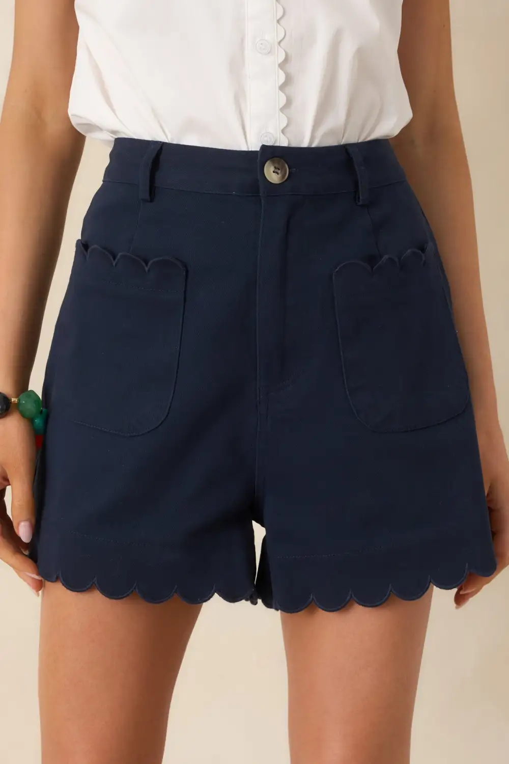 Scalloped You Casual Shorts
