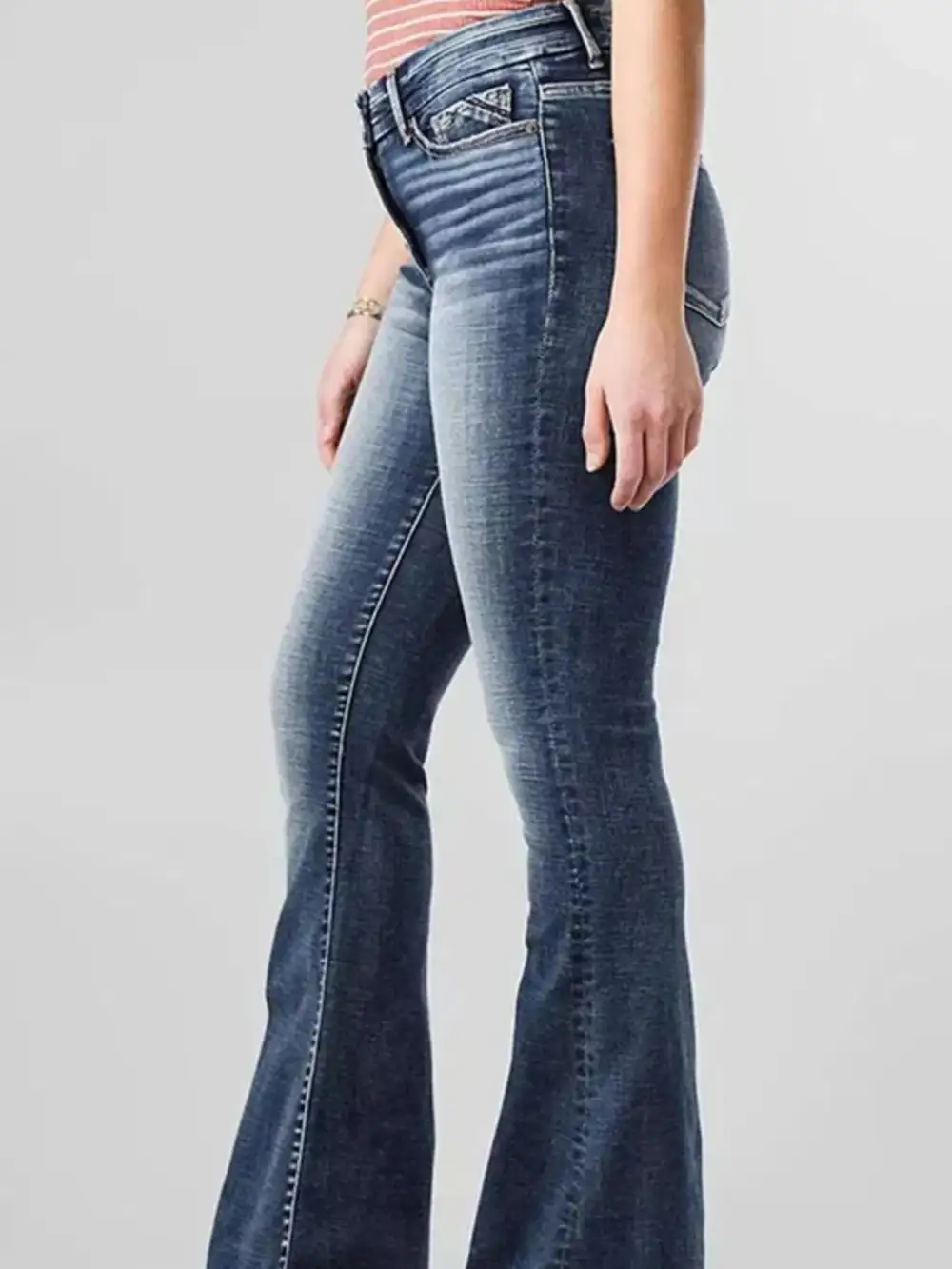 Simple Trim Straight Leg Denim Jeans