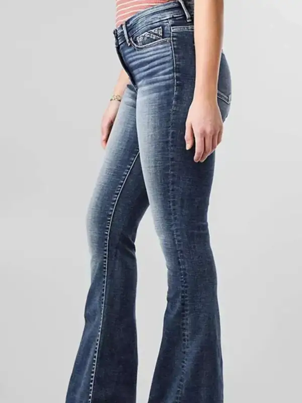Simple Trim Straight Leg Denim Jeans